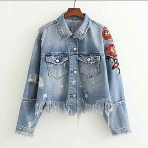 Embroidered denim jacket